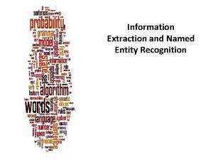 Information Extraction and Named Entity Recognition Christopher Manning