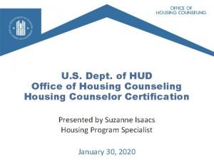 Housing counseling definition