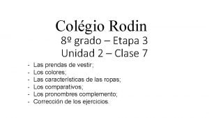 Colgio Rodin 8 grado Etapa 3 Unidad 2