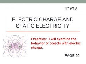 41918 ELECTRIC CHARGE AND STATIC ELECTRICITY Objective I