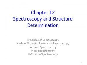 Chapter 12 Spectroscopy and Structure Determination Principles of