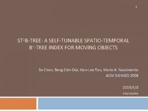 1 ST 2 BTREE A SELFTUNABLE SPATIOTEMPORAL BTREE