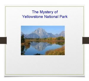 Mystery in yellowstone