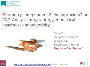 GeometryIndependent Field approxima Tion CADAnalysis Integration geometrical exactness