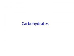 Carbohydrate chemistry definition