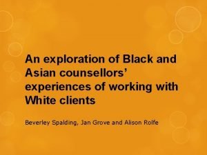Black and asian counselling network