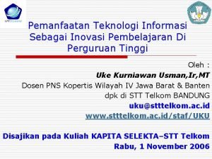 Pemanfaatan Teknologi Informasi Sebagai Inovasi Pembelajaran Di Perguruan