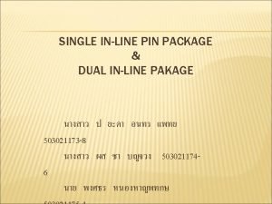 Dual inline package