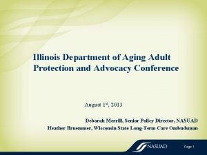 Illinois Department of Aging Adult Protection and Advocacy