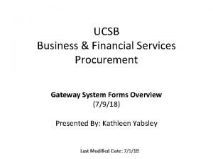 Ucsb procurement gateway