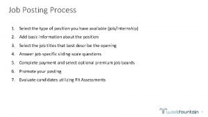 Job posting process