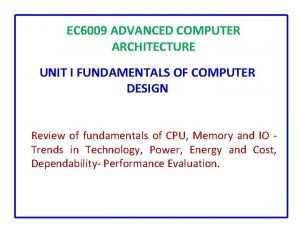 Fundamentals of cpu in advanced computer architecture