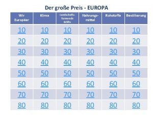 Der groe Preis EUROPA Wir Europer 10 20