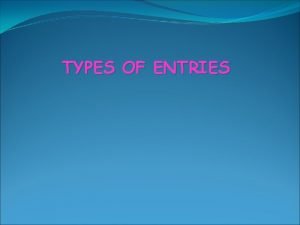 TYPES OF ENTRIES Introduction AACR 2Anglo American Cataloguing
