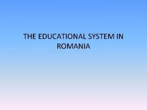 Romanian education system