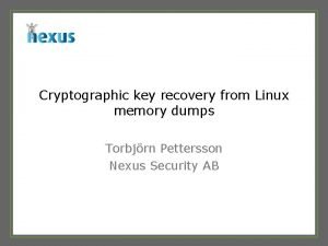 24022021 Cryptographic key recovery from Linux memory dumps
