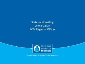 Rcm statement writing