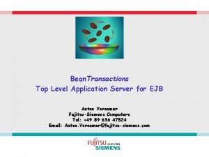 Bean Transactions Top Level Application Server for EJB