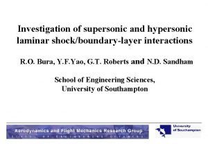 Investigation of supersonic and hypersonic laminar shockboundarylayer interactions