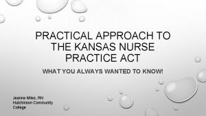 Nurse practice act kansas