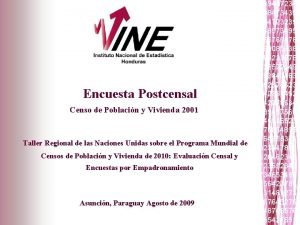 Encuesta Postcensal Censo de Poblacin y Vivienda 2001