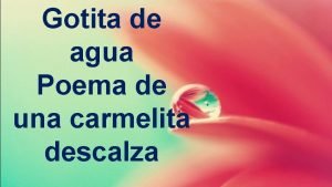 Poema gotitas de agua