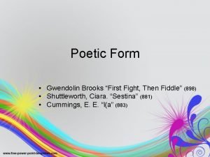 First fight then fiddle poem analysis