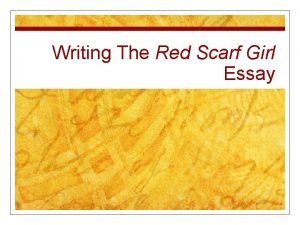 Red scarf girl essay