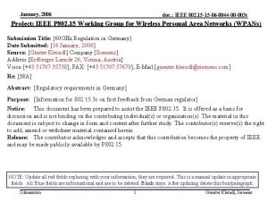 January 2006 doc IEEE 802 15 15 06