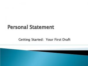 Personal statement first draft