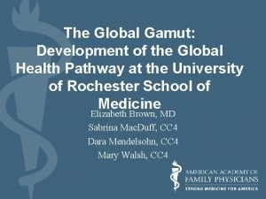 The Global Gamut Development of the Global Health