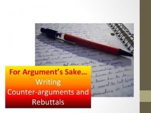 Counter argument paragraph example