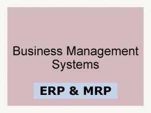 Streamline mrp