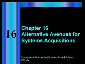System acquisition alternatives