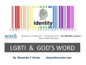 LGBTI GODS WORD By Alexander F Venter alexanderventer