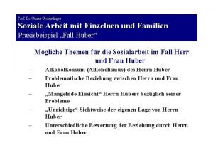 Prof Dr Gnter Gerhardinger Soziale Arbeit mit Einzelnen