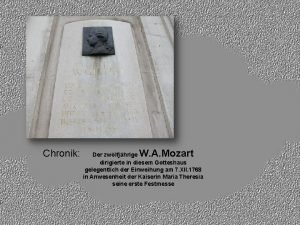 Chronik W A Mozart Der zwlfjhrige dirigierte in