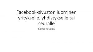 Facebook tilin luominen yritykselle