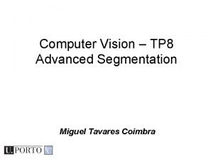 Computer Vision TP 8 Advanced Segmentation Miguel Tavares