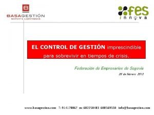 EL CONTROL DE GESTIN imprescindible para sobrevivir en