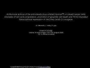 Antitumoral actions of the antiobesity drug orlistat Xenical