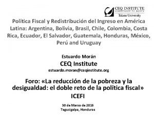 Poltica Fiscal y Redistribucin del Ingreso en Amrica