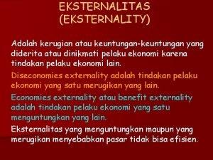 Risiko eksternalitas adalah