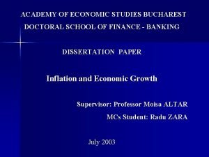 ACADEMY OF ECONOMIC STUDIES BUCHAREST DOCTORAL SCHOOL OF