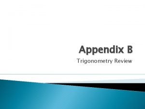 Appendix B Trigonometry Review Trigonometric Identities Hopefully you