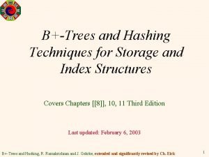 BTrees and Hashing Techniques for Storage and Index