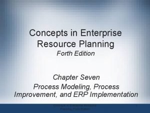 Concepts in Enterprise Resource Planning Forth Edition Chapter