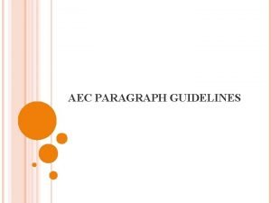 What is an aec paragraph