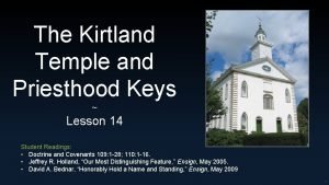 Priesthood keys restored in kirtland temple