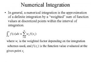 What is numerical integration